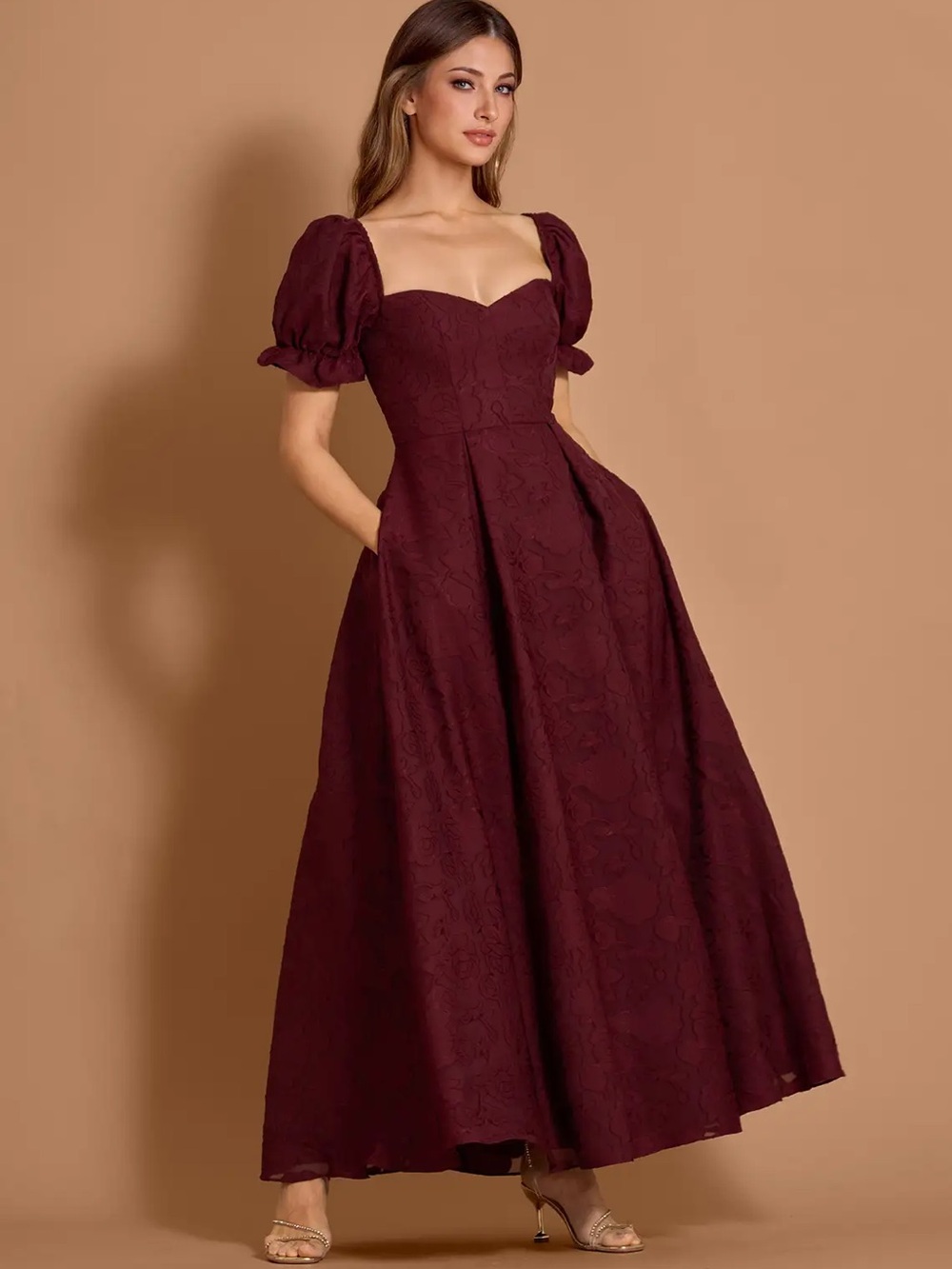 Azazie Maxi Dress in Deep Wine